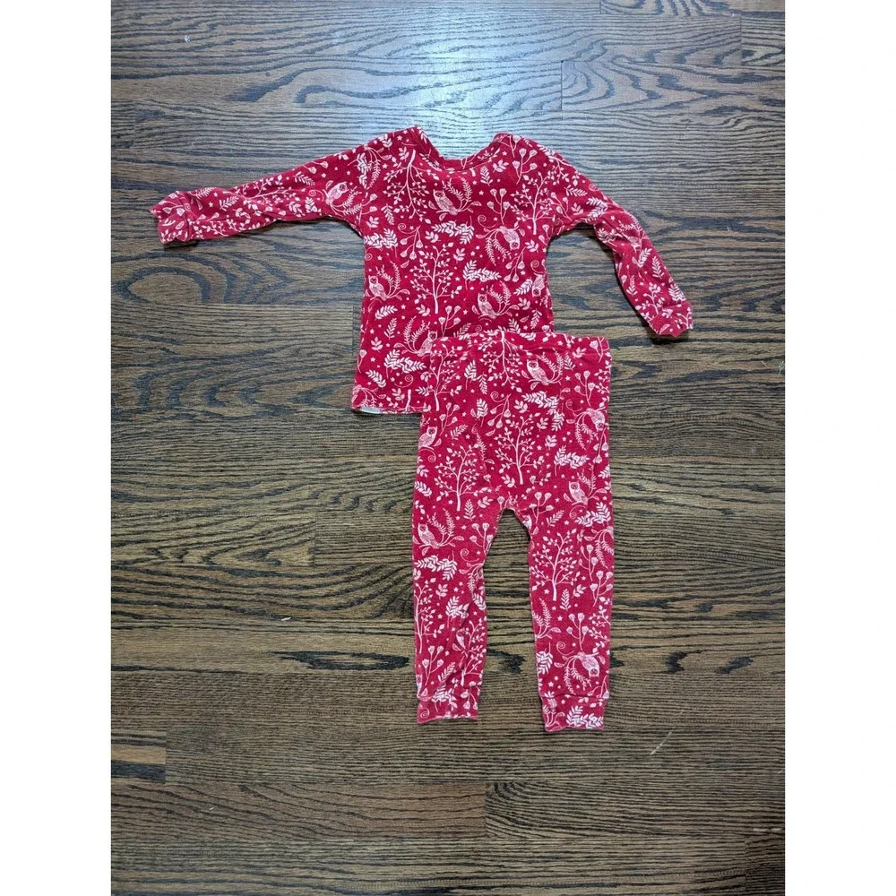 Baby Gap Pajama Set Owl Forest Organic Cotton Size 18-24 Mo Shirt Pants Bottoms